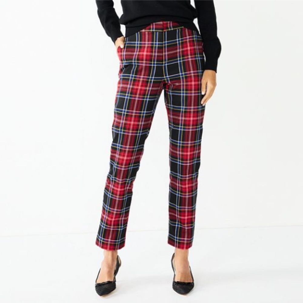 DRAPER JAMES RSVP™ Plaid Straight-Leg Pants size large